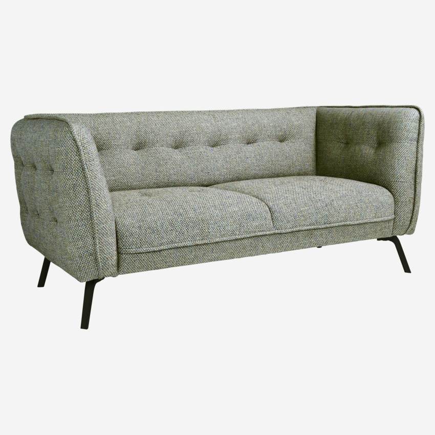 Bellagio fabric 2-seater sofa - Grey Green - Dark legs