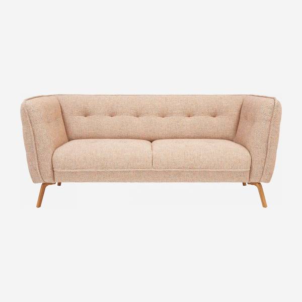 Bellagio fabric 2-seater sofa - Orange - Oak legs