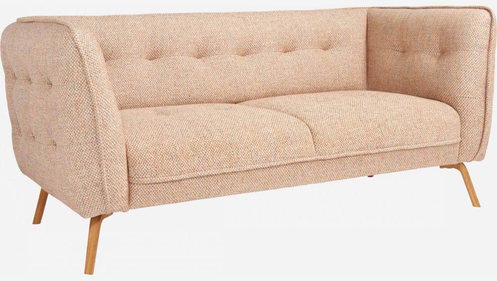 2-Sitzer-Sofa aus Bellagio-Stoff - Orange - Eichenfüße