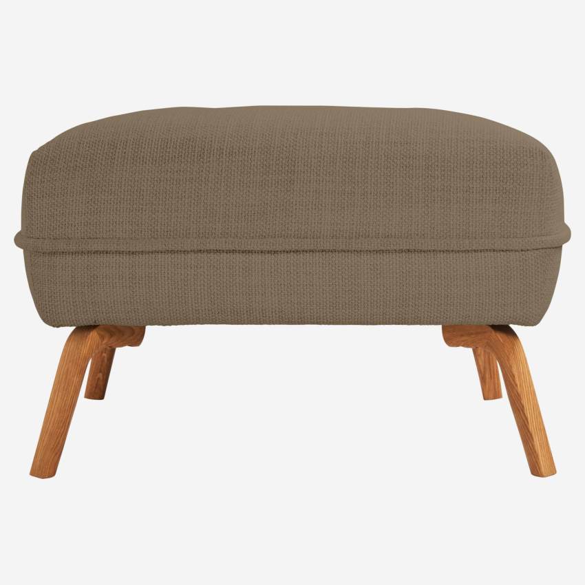 Fasoli fabric footstool - Brown - Oak legs