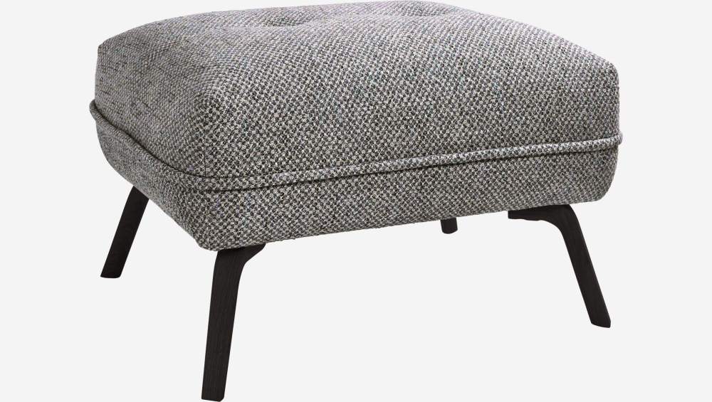 Bellagio fabric footstool - Grey Black - Dark legs