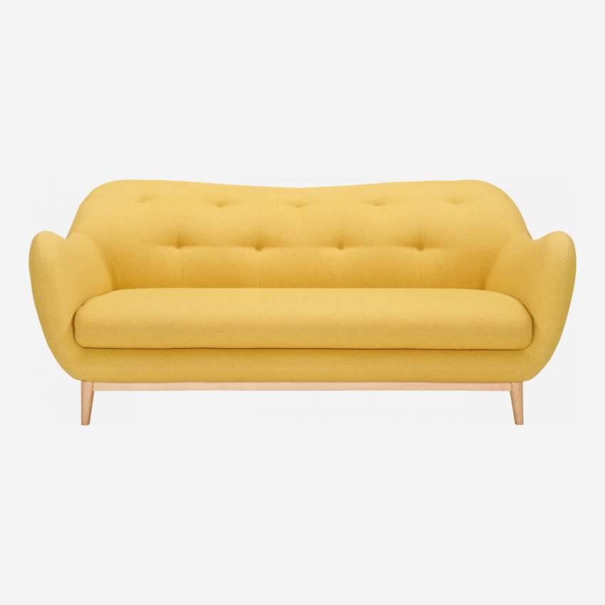3-Sitzer-Sofa aus gelbem Stoff - Design by Adrien Carvès