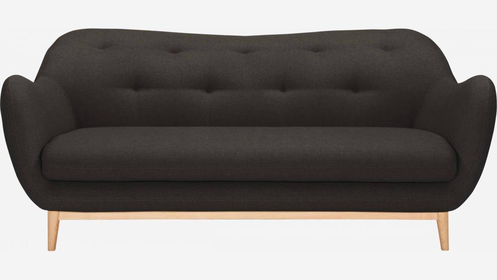 Dark grey fabric 3-seater sofa - Design by Adrien Carvès