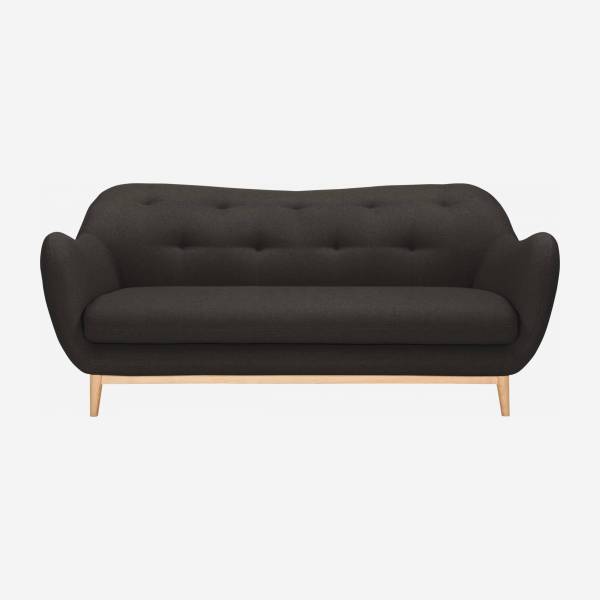 Dark grey fabric 3-seater sofa - Design by Adrien Carvès