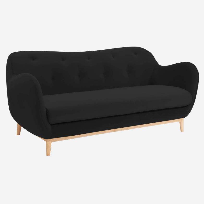 3-Sitzer-Sofa aus grauem Samt - Design by Adrien Carvès