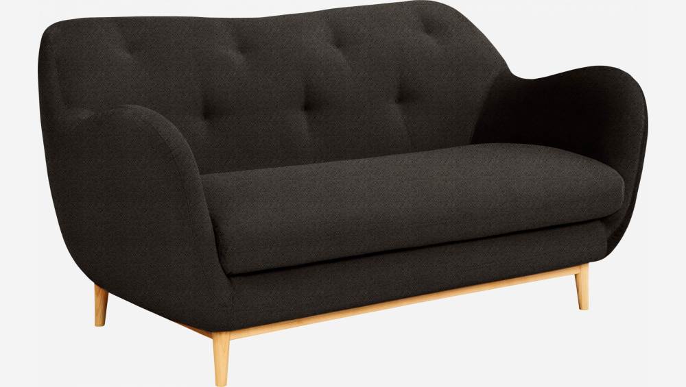 Dark grey fabric 2-seater sofa - Design by Adrien Carvès