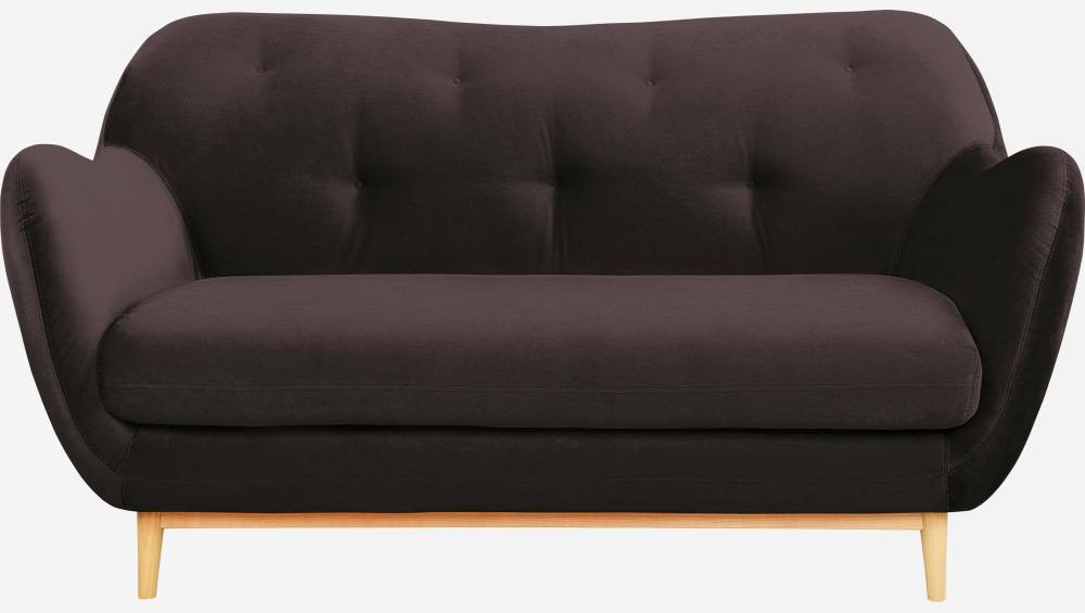 2-seater sofa in grey velvet - Design by Adrien Carvès