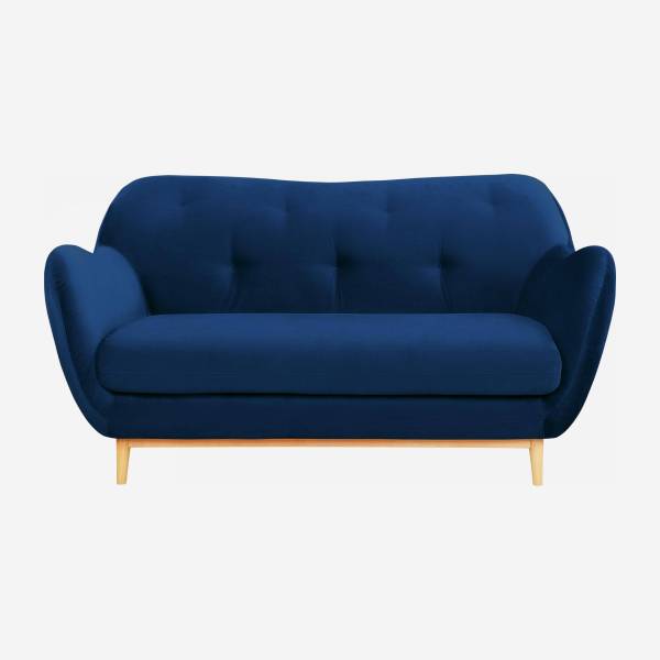 2-seater sofa in blue velvet - Design by Adrien Carvès