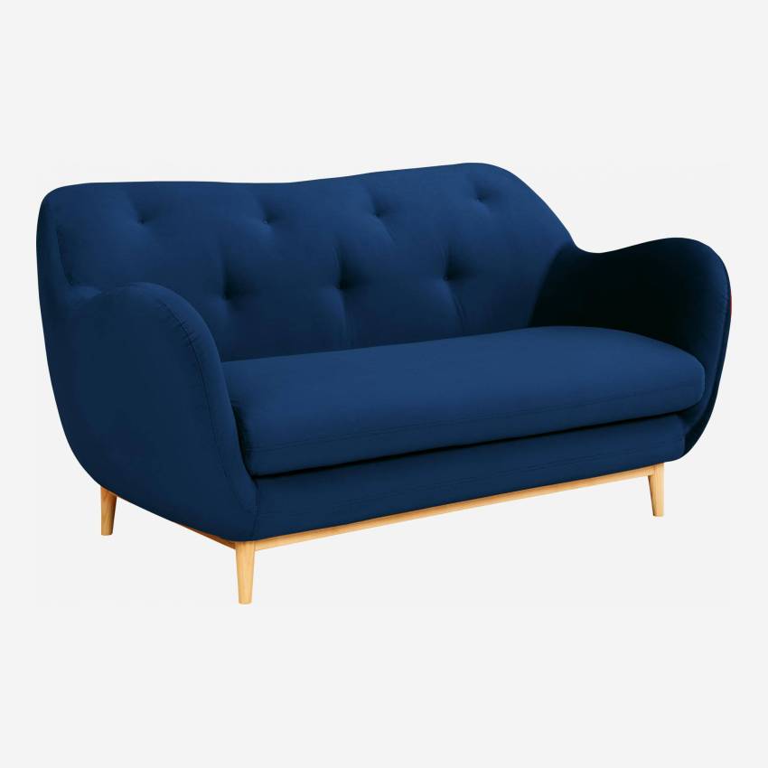 2-seater sofa in blue velvet - Design by Adrien Carvès