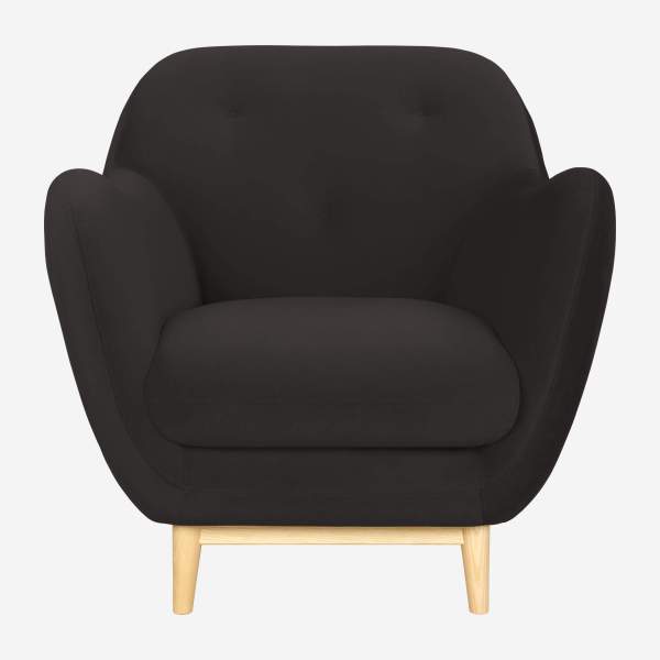 Grey velvet armchair - Design by Adrien Carvès