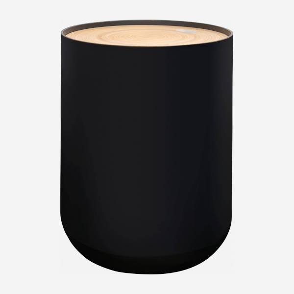 Beistelltisch aus lackiertem Holz und Bambus – 40 – Schwarz
