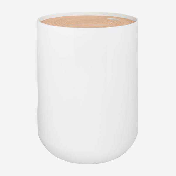 40 cm white bamboo side table