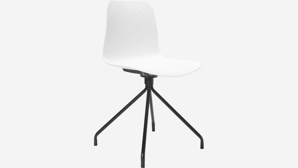White chair in polypropylene and lacquered steel legs
