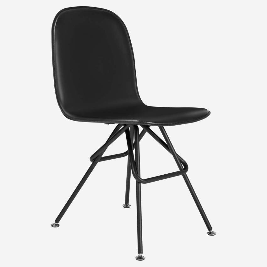 Chair - Black - Black steel legs