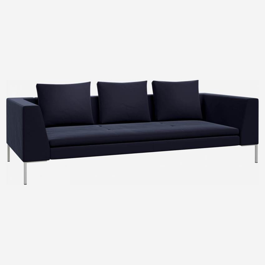 3 seater sofa in Super Velvet fabric, dark blue