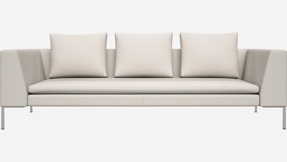 3 seater sofa in Fasoli fabric, snow white