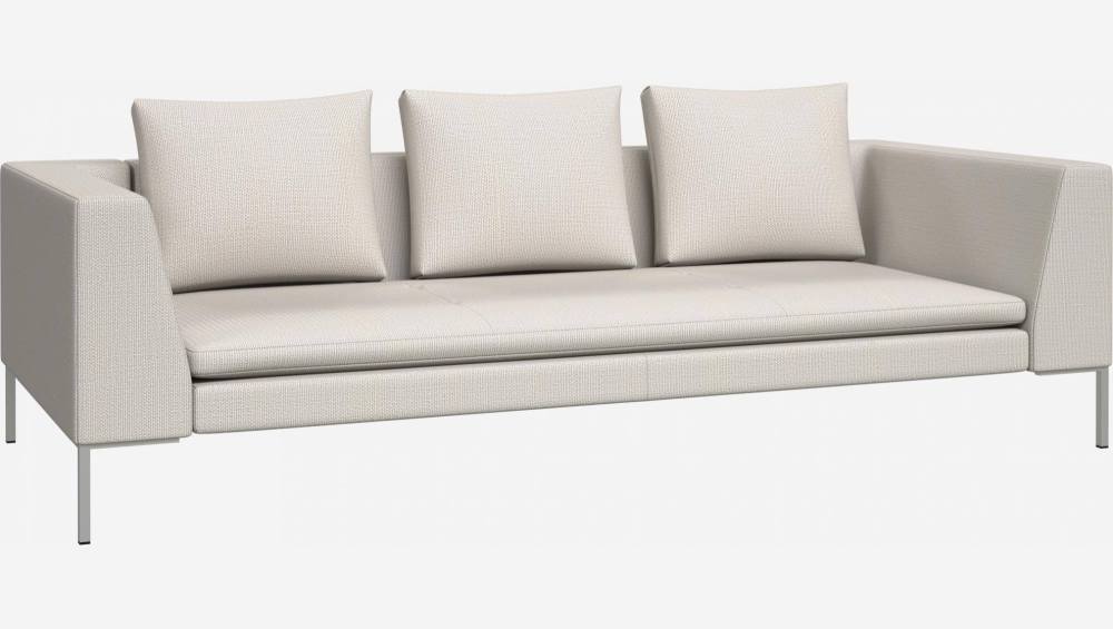 3-Sitzer-Sofa aus Fasoli-Stoff - Weiß
