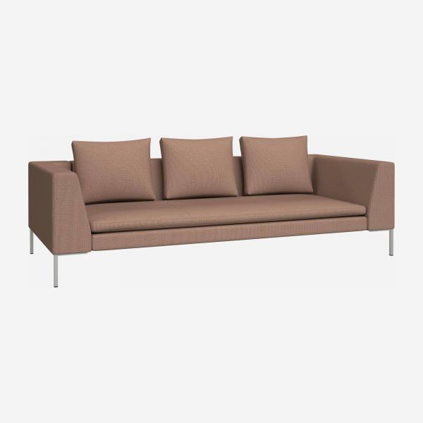 3-Sitzer-Sofa aus Fasoli-Stoff - Braun