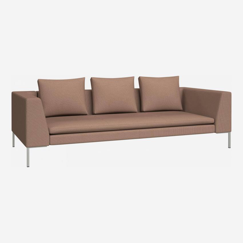 3-Sitzer-Sofa aus Fasoli-Stoff - Braun
