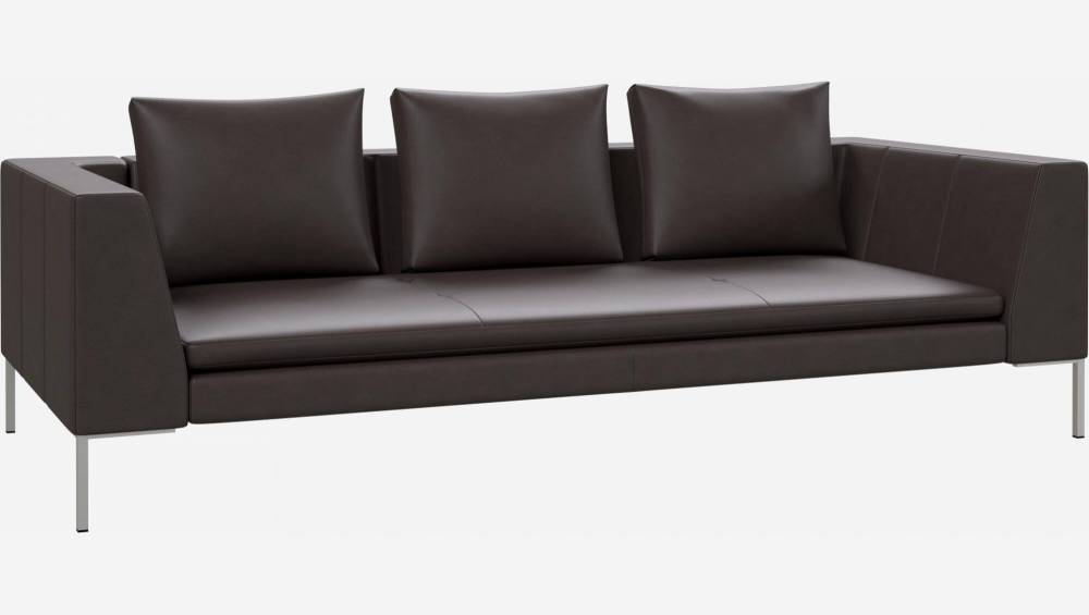 3-Sitzer-Sofa aus Savoy-Leder - Amarettobraun