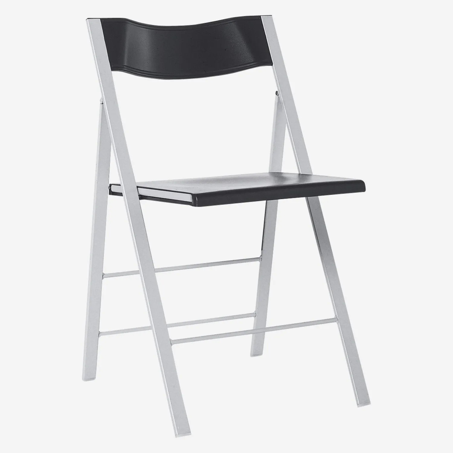 Silla plegable en plástico antracita y acero lacado epoxi - 1