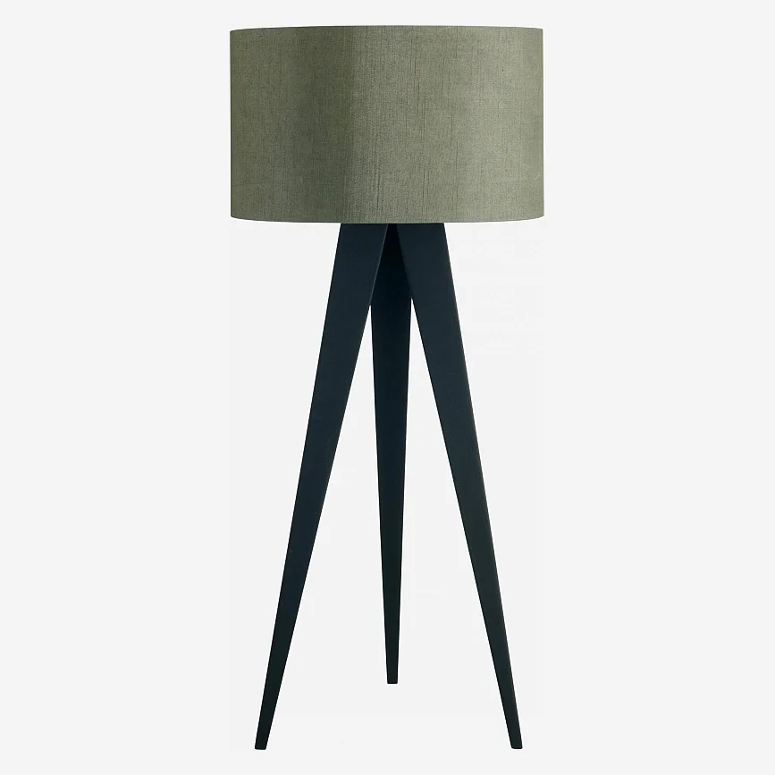 Black lacquered metal 129cm floor lamp base - 1
