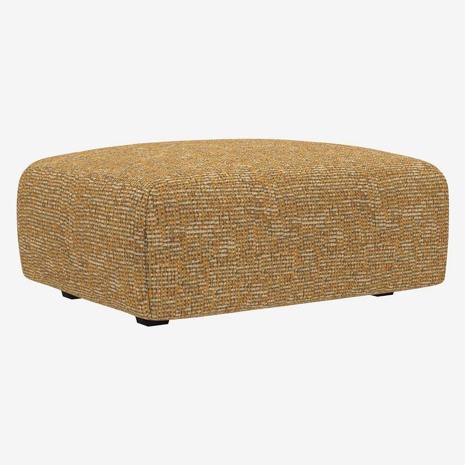 Repose-pieds en tissu Alba - Jaune soleil - 1