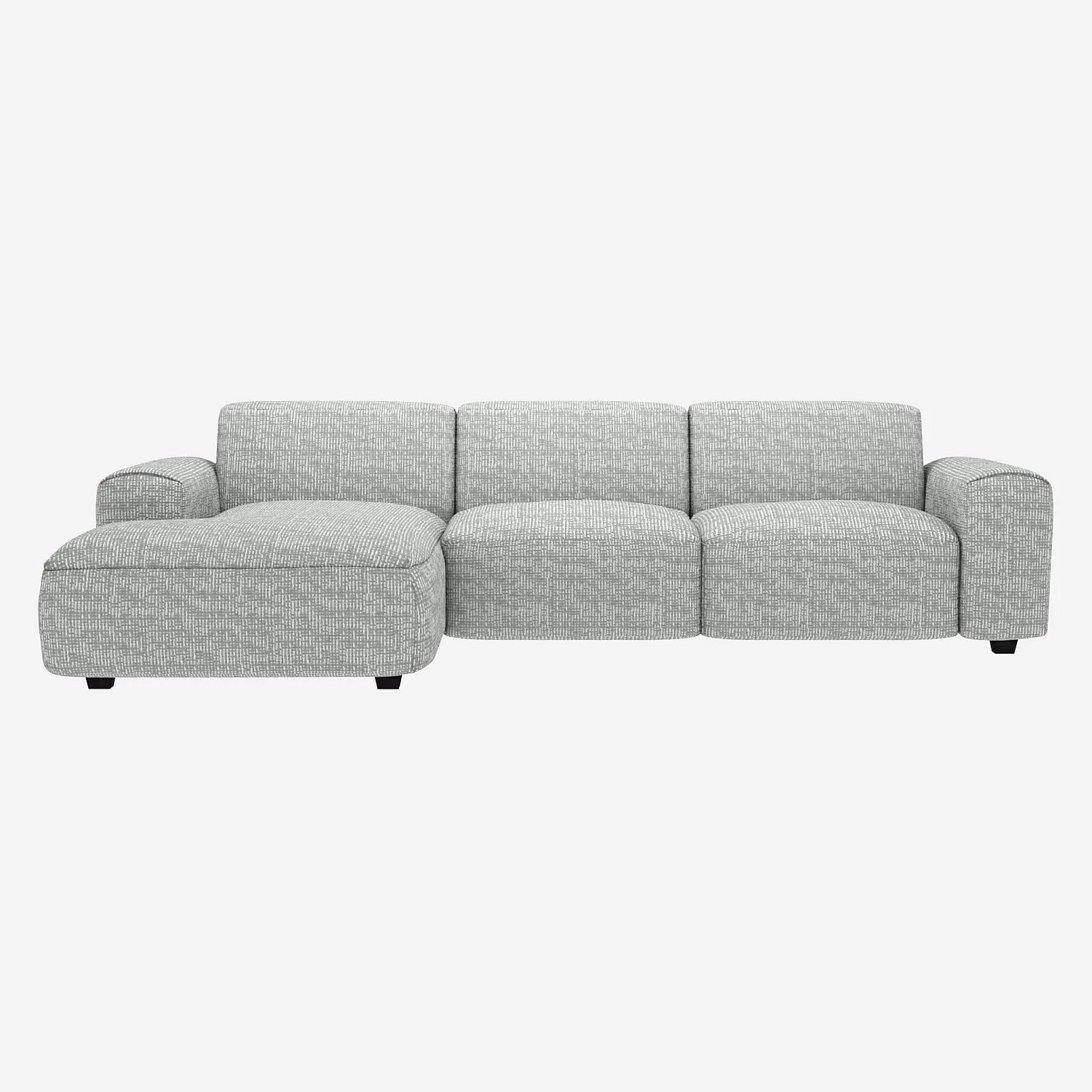 3-Sitzer-Sofa mit Chaiselongue links aus Alba-Stoff - Dunstgrau - 1