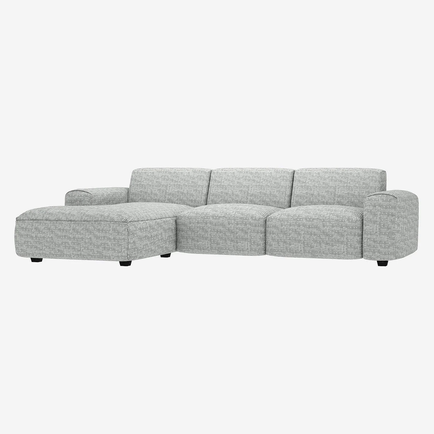 3-Sitzer-Sofa mit Chaiselongue links aus Alba-Stoff - Dunstgrau - 2