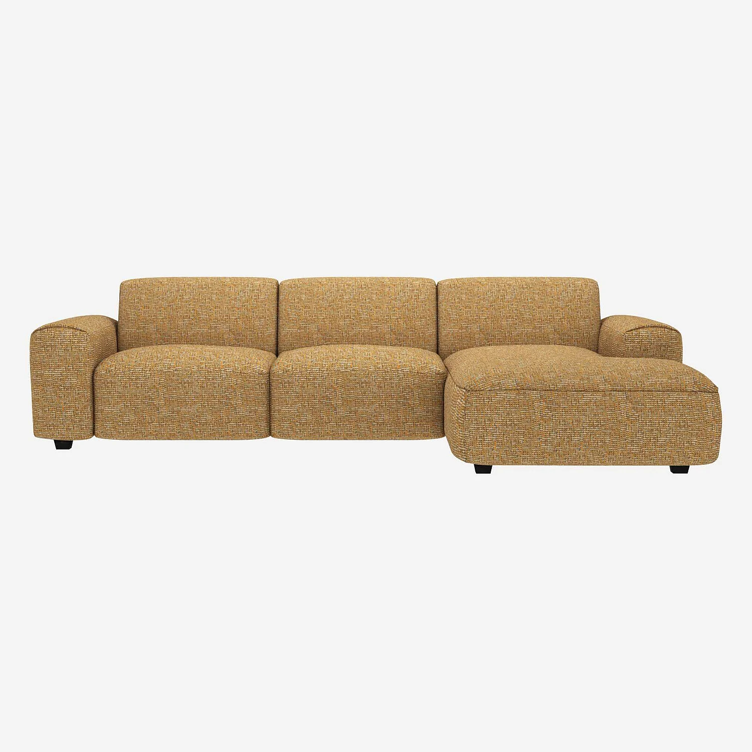 3-zitsbank met ligbank rechtsstoffen Alba - Zonnegeel - 1