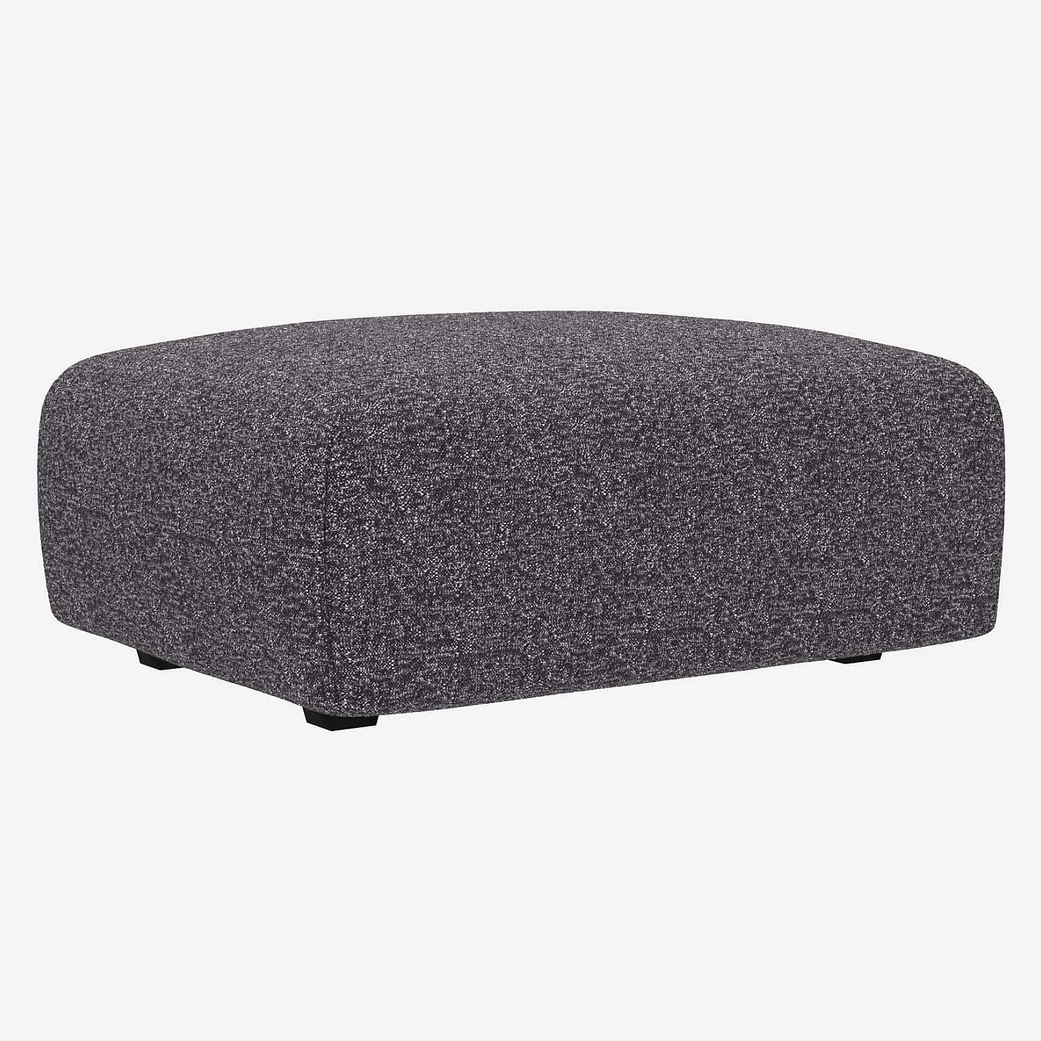 Fußhocker aus Lucca-Stoff - Zinkblau - 1