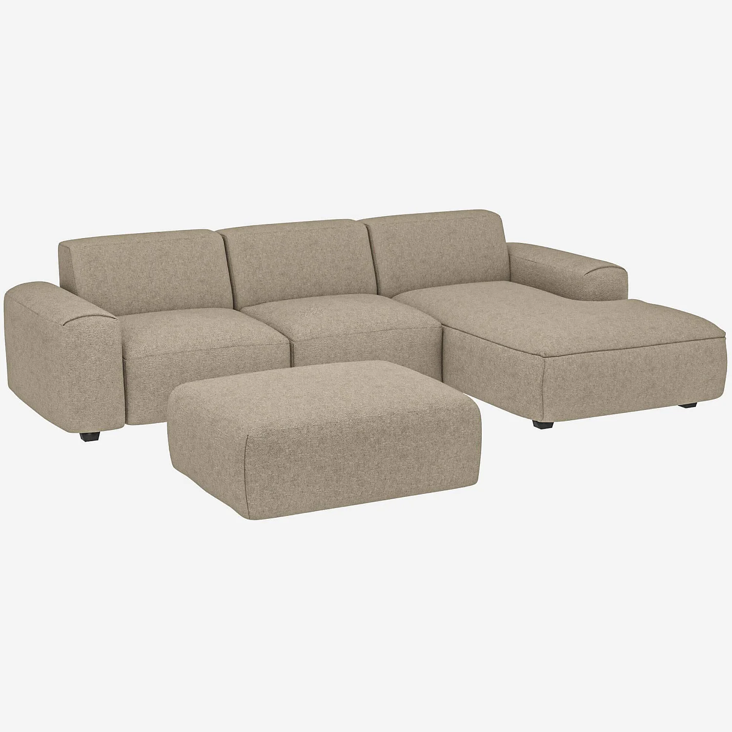 Repose-pieds en tissu Lucca - Blanc mastic - 3