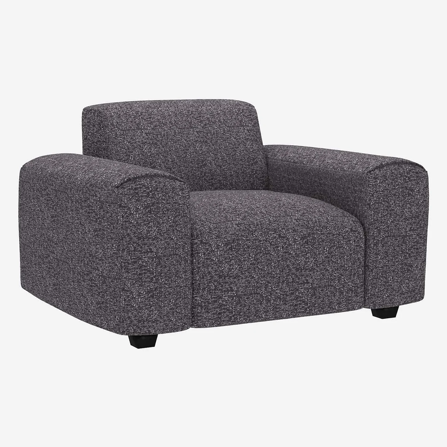 Sessel aus Lucca-Stoff - Zinkblau - 2