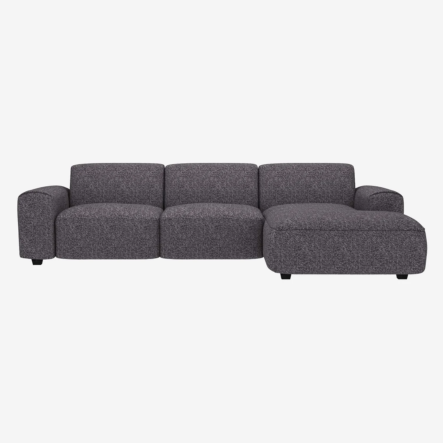 3-zitsbank met ligbank rechtsstoffen Lucca - Blauw verzinkt - 1