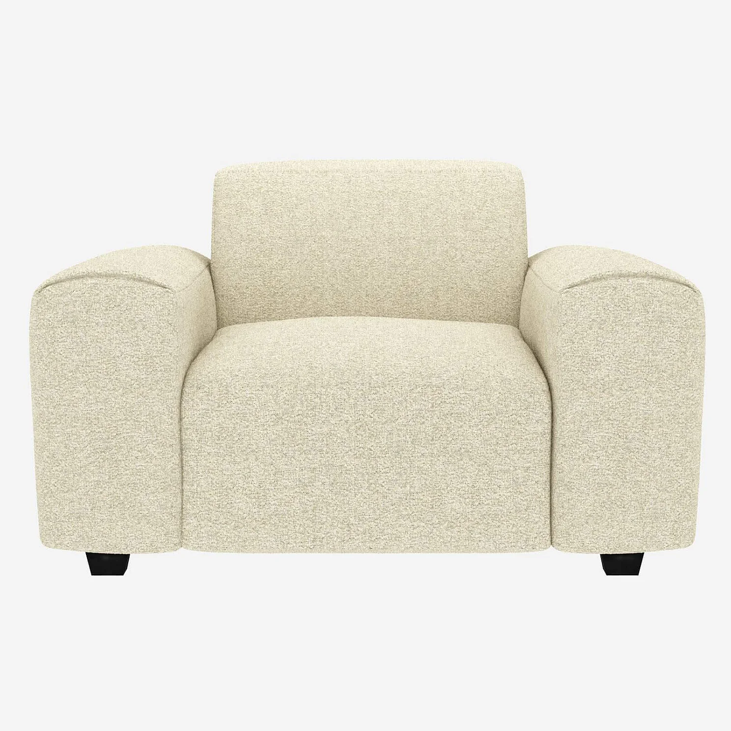 Fauteuil en tissu Venezia - Blanc craie - 1