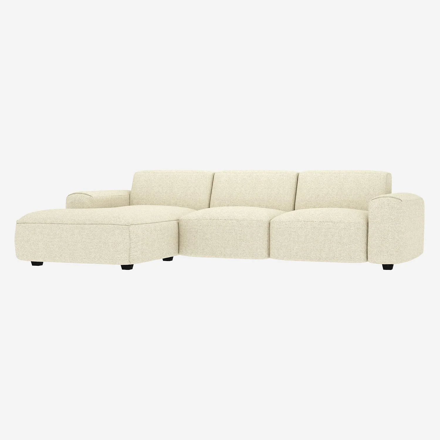 3-Sitzer-Sofa mit Chaiselongue links aus Venezia-Stoff - Kreideweiß - 2