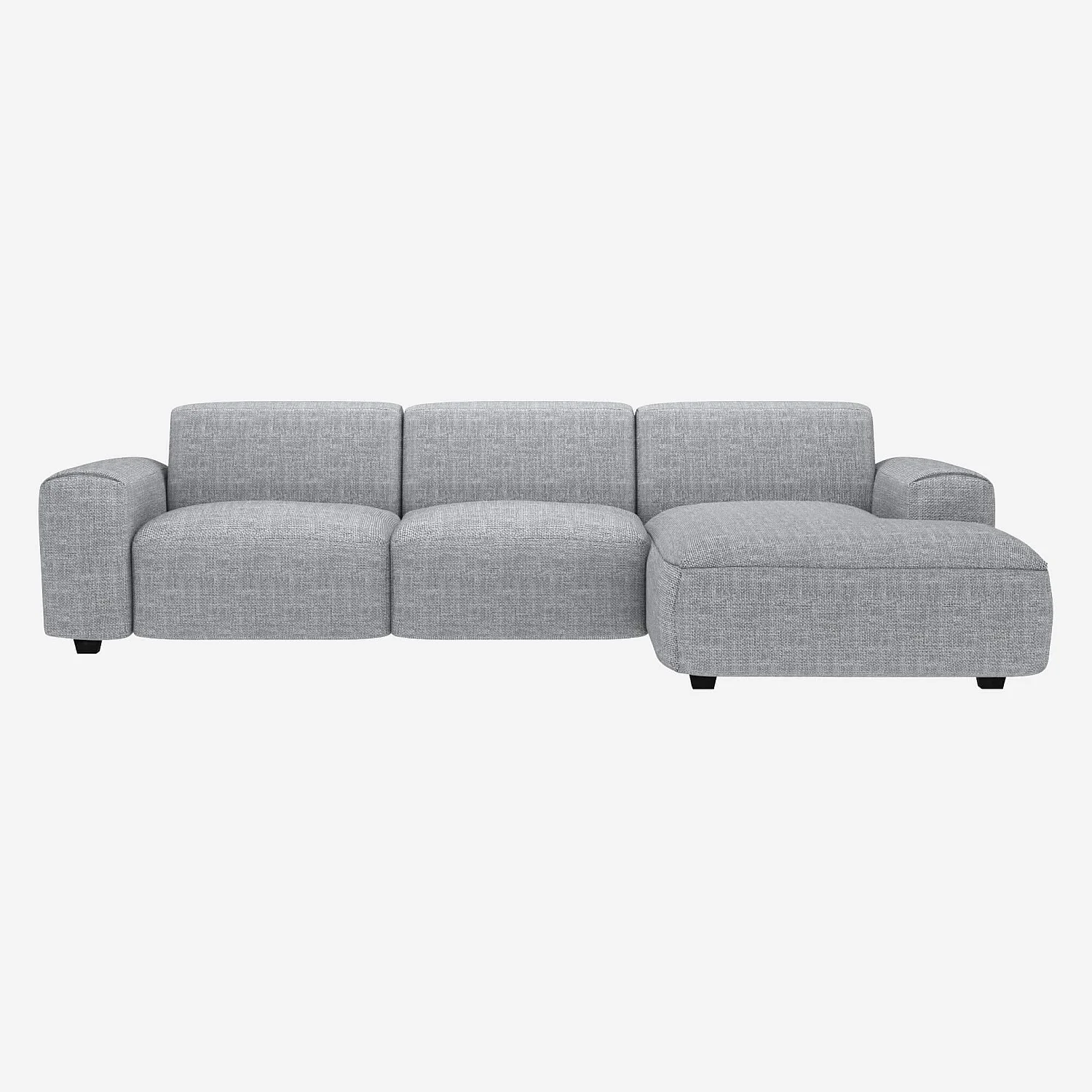 3-Sitzer-Sofa mit Chaiselongue rechts aus Melina-Stoff - Asphaltgrau - 1