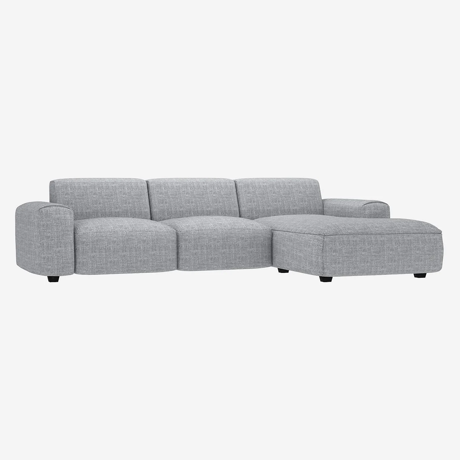 3-Sitzer-Sofa mit Chaiselongue rechts aus Melina-Stoff - Asphaltgrau - 2