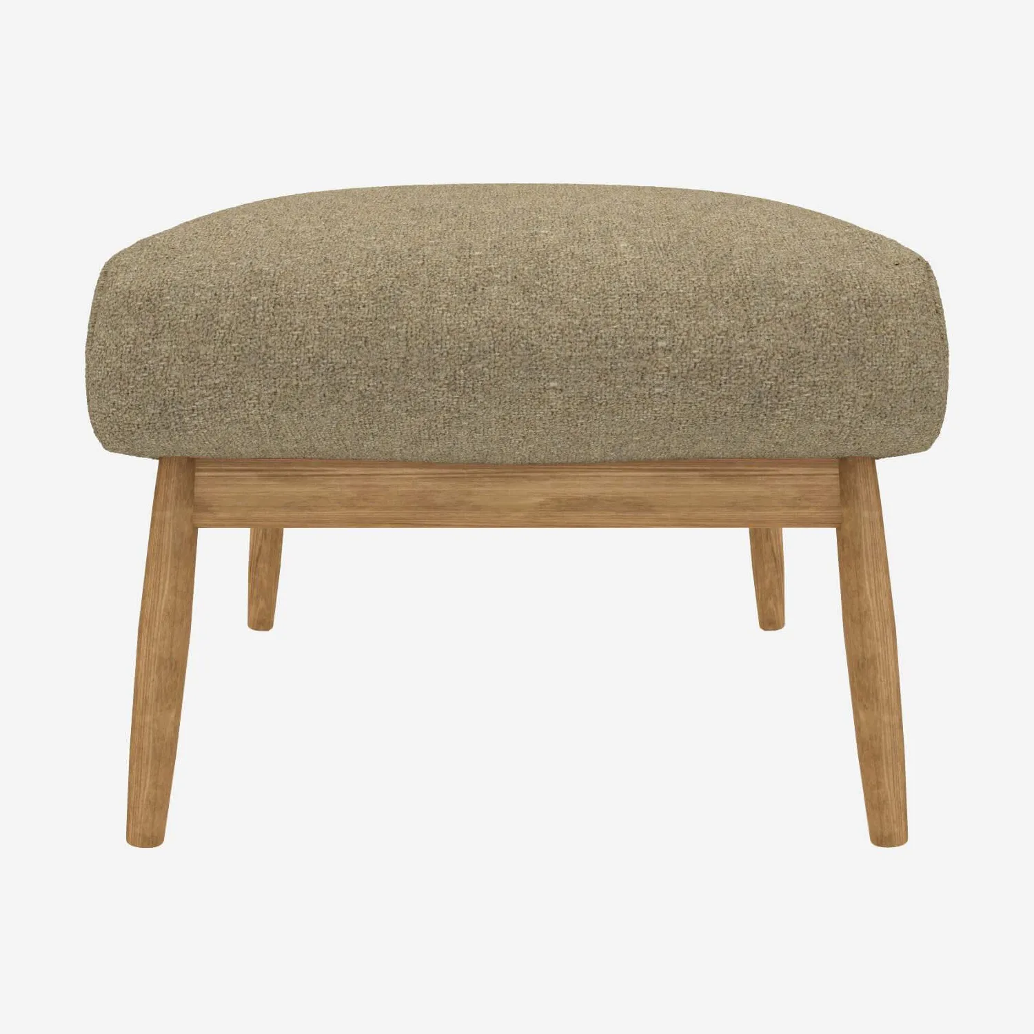 Repose-pieds en tissu Lucca - Blanc mastic 