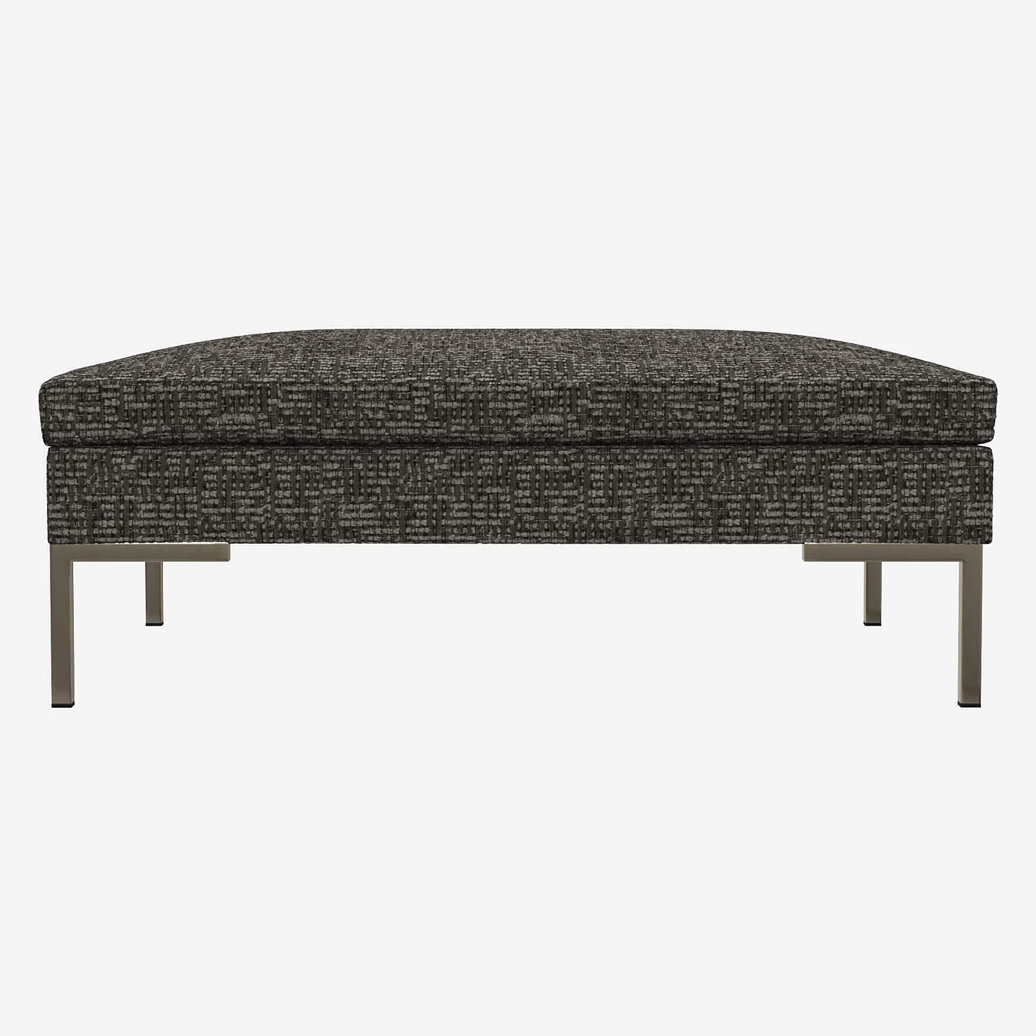 Fußhocker aus Alba-Stoff - Wolkengrau - 2