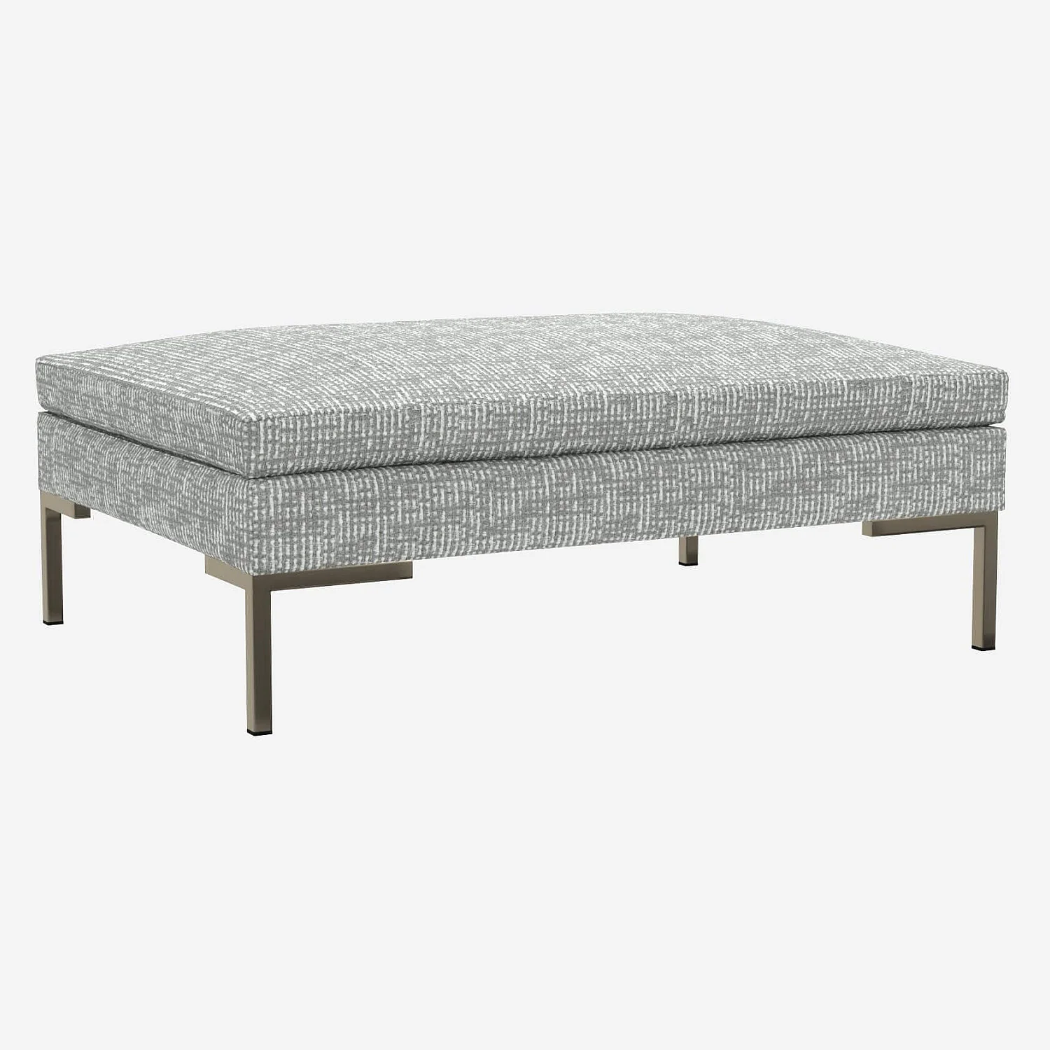 Fußhocker aus Alba-Stoff - Dunstgrau - 1