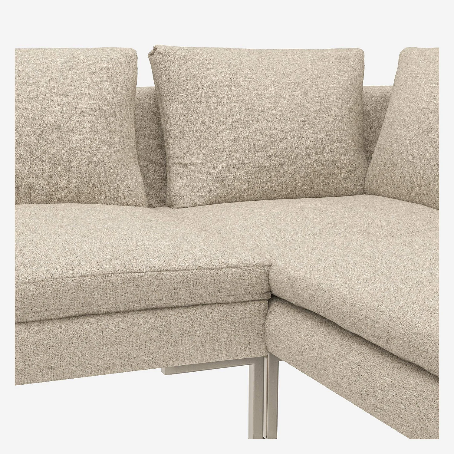 Canapé d'angle droit en tissu Lucca - Blanc mastic - 4