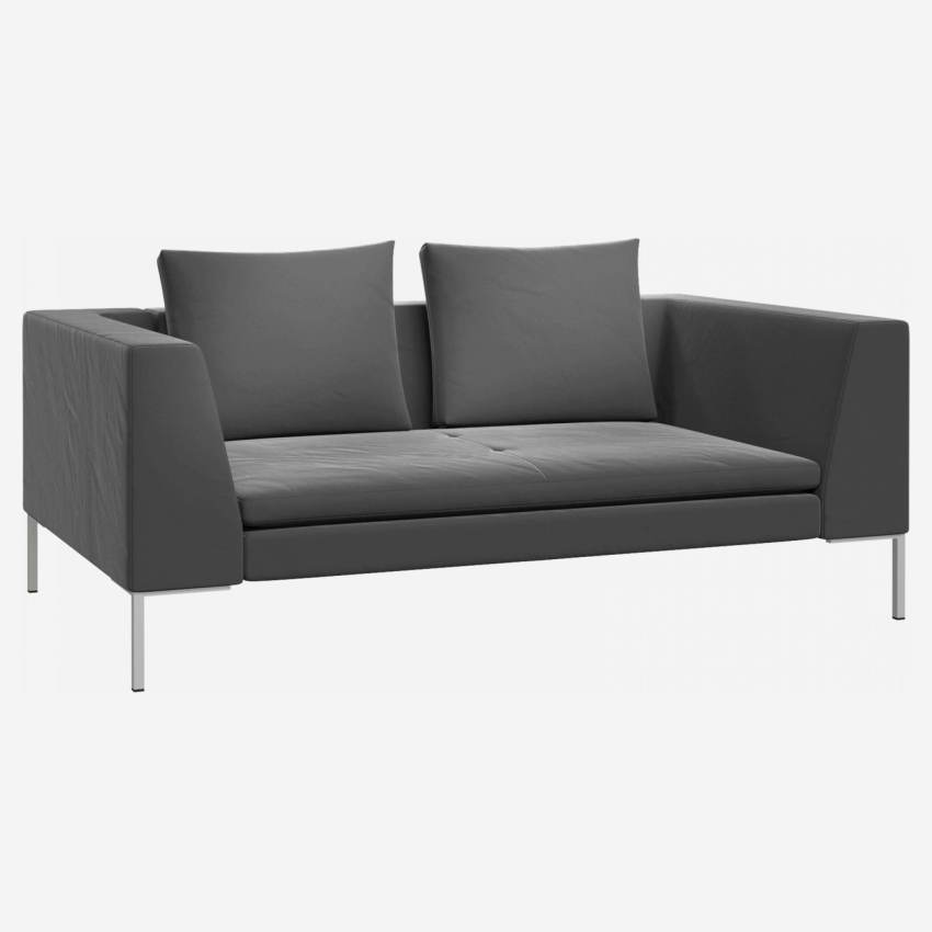 2 seater sofa in Super Velvet fabric, silver grey