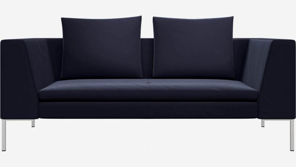 2 seater sofa in Super Velvet fabric, dark blue