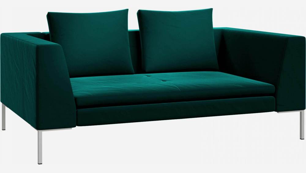 2-Sitzer-Sofa aus Samt - Tannengrün
