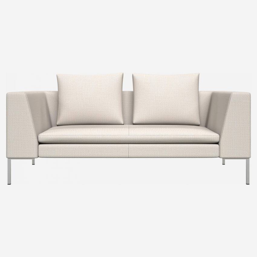 2-Sitzer-Sofa aus Fasoli-Stoff - Weiß