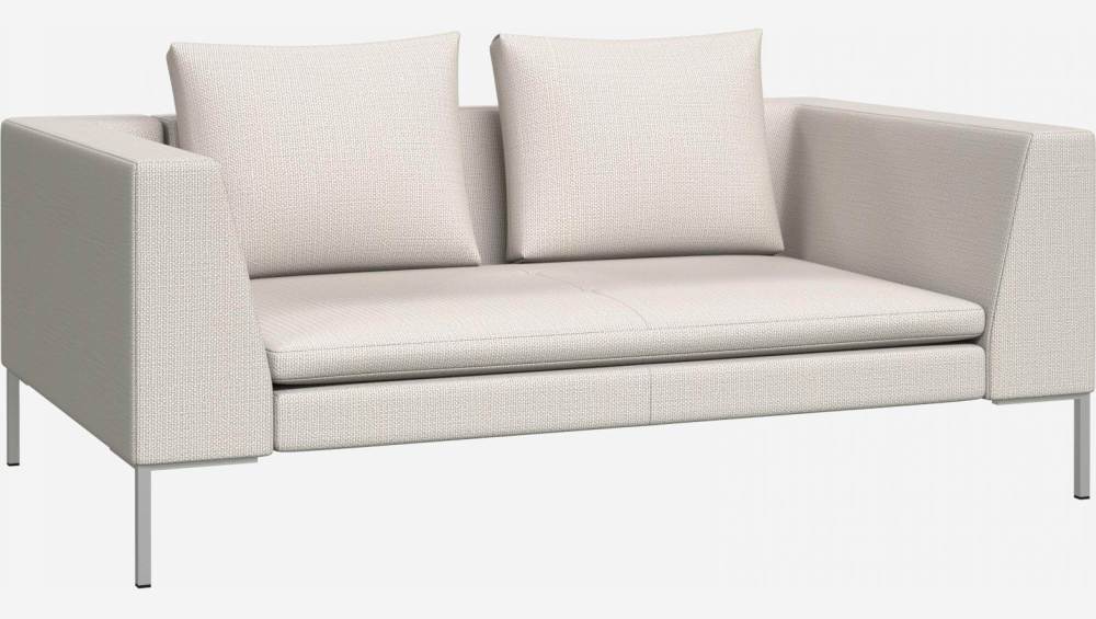 2 seater sofa in Fasoli fabric, snow white