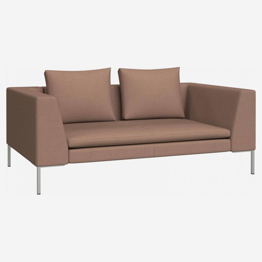 2-Sitzer-Sofa aus Fasoli-Stoff - Braun