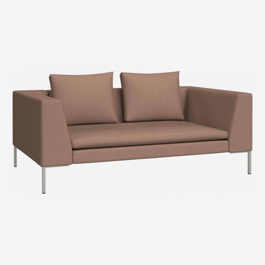 2 seater sofa in Fasoli fabric, jatoba brown