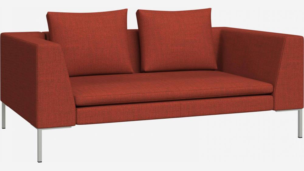 2 seater sofa in Fasoli fabric, warm red rock